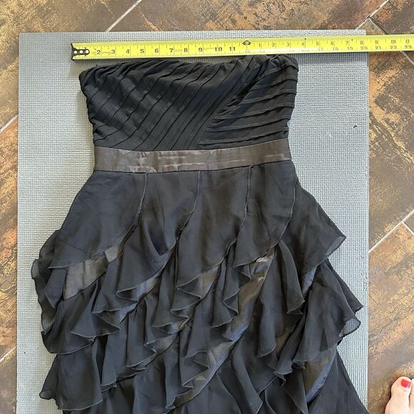 AKIRA CHICAGO Little Black Party Dress Womens Medium Chiffon Ruffle - Picture 9 of 12